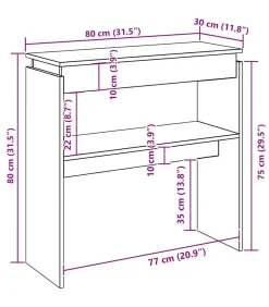 Wandtafel 80x30x80 cm bewerkt hout sonoma eikenkleurig