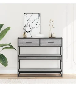 Wandtafel 90x35x80 cm bewerkt hout grijs sonoma eikenkleurig