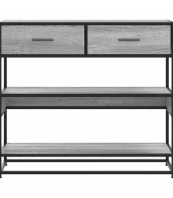 Wandtafel 90x35x80 cm bewerkt hout grijs sonoma eikenkleurig