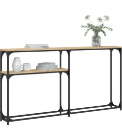 Wandtafel 145x22,5x75 cm bewerkt hout sonoma eikenkleurig