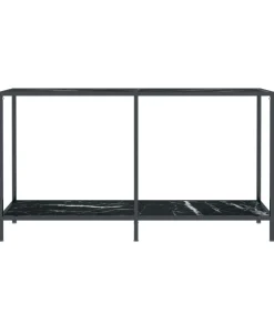 Wandtafel 140x35x75,5 cm gehard glas zwart