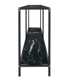 Wandtafel 140x35x75,5 cm gehard glas zwart