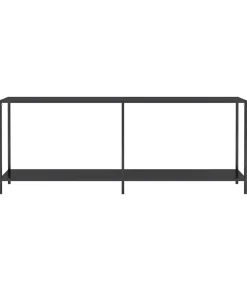 Wandtafel 200x35x75,5 cm gehard glas zwart