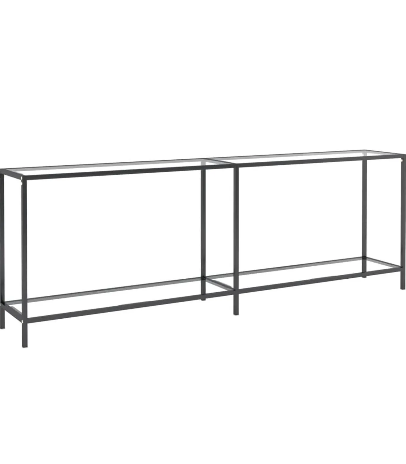 Wandtafel 220x35x75,5 cm gehard glas transparant