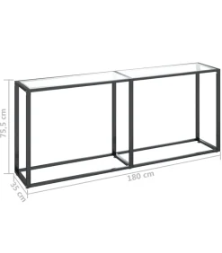 Wandtafel 180x35x75,5 cm gehard glas transparant