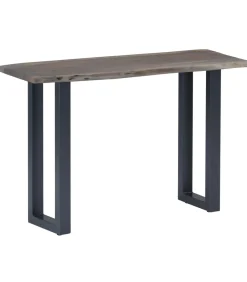 Wandtafel 115x35x76 cm massief acaciahout en ijzer grijs