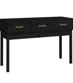 Wandtafel 114x40x75 cm massief grenenhout zwart