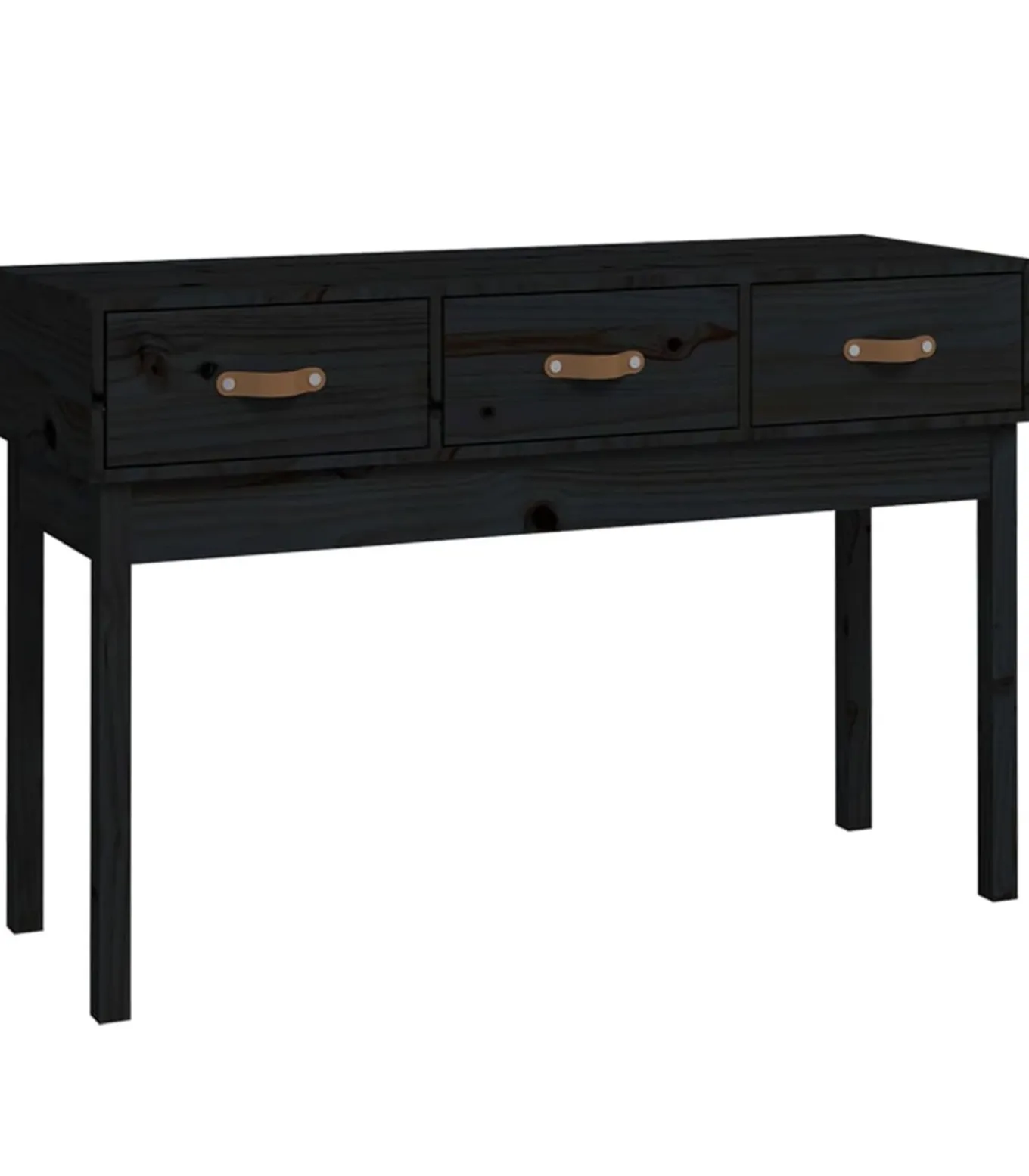 Wandtafel 114x40x75 cm massief grenenhout zwart