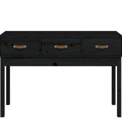 Wandtafel 114x40x75 cm massief grenenhout zwart