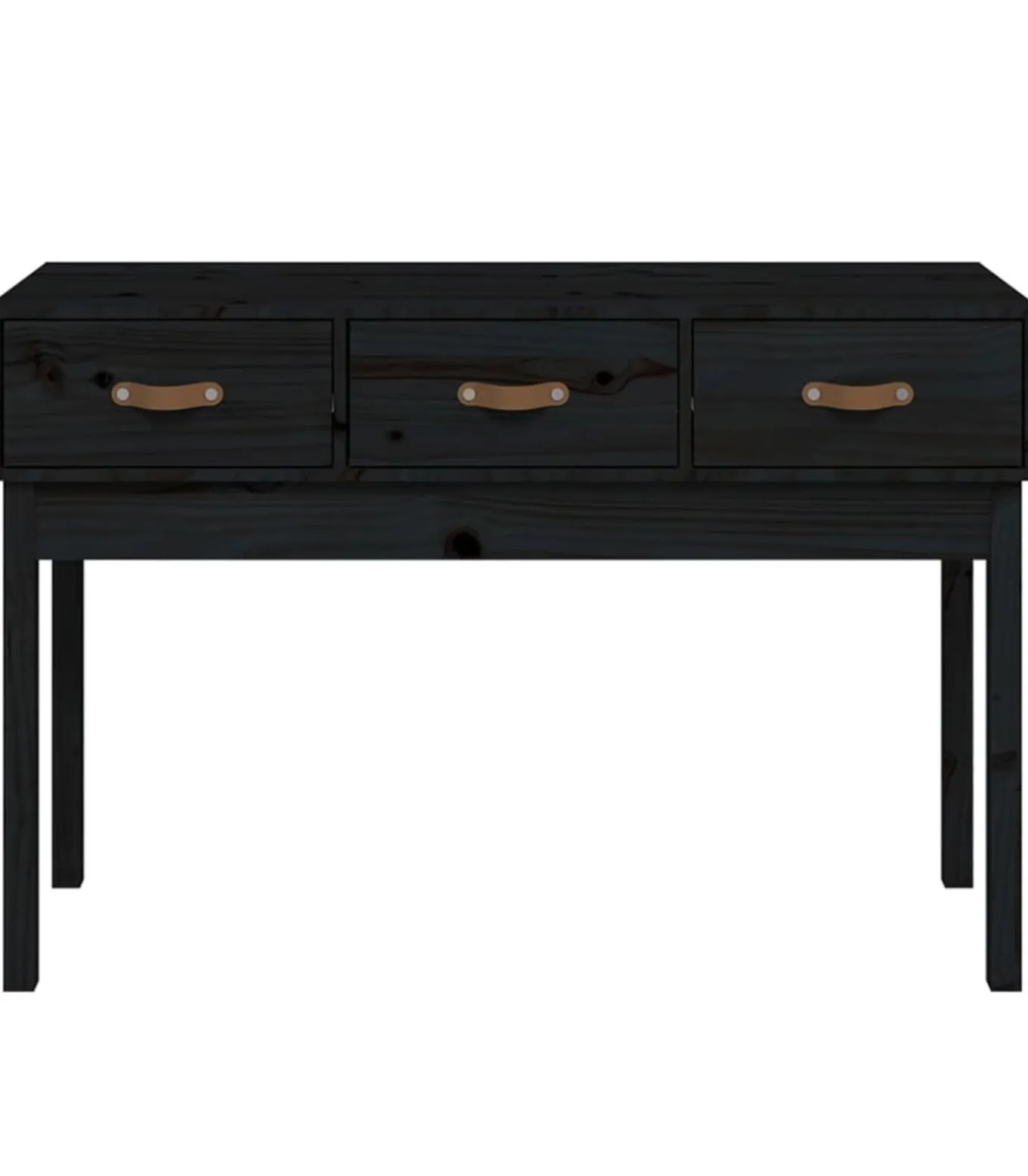 Wandtafel 114x40x75 cm massief grenenhout zwart