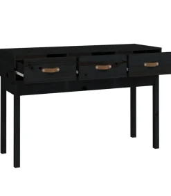 Wandtafel 114x40x75 cm massief grenenhout zwart