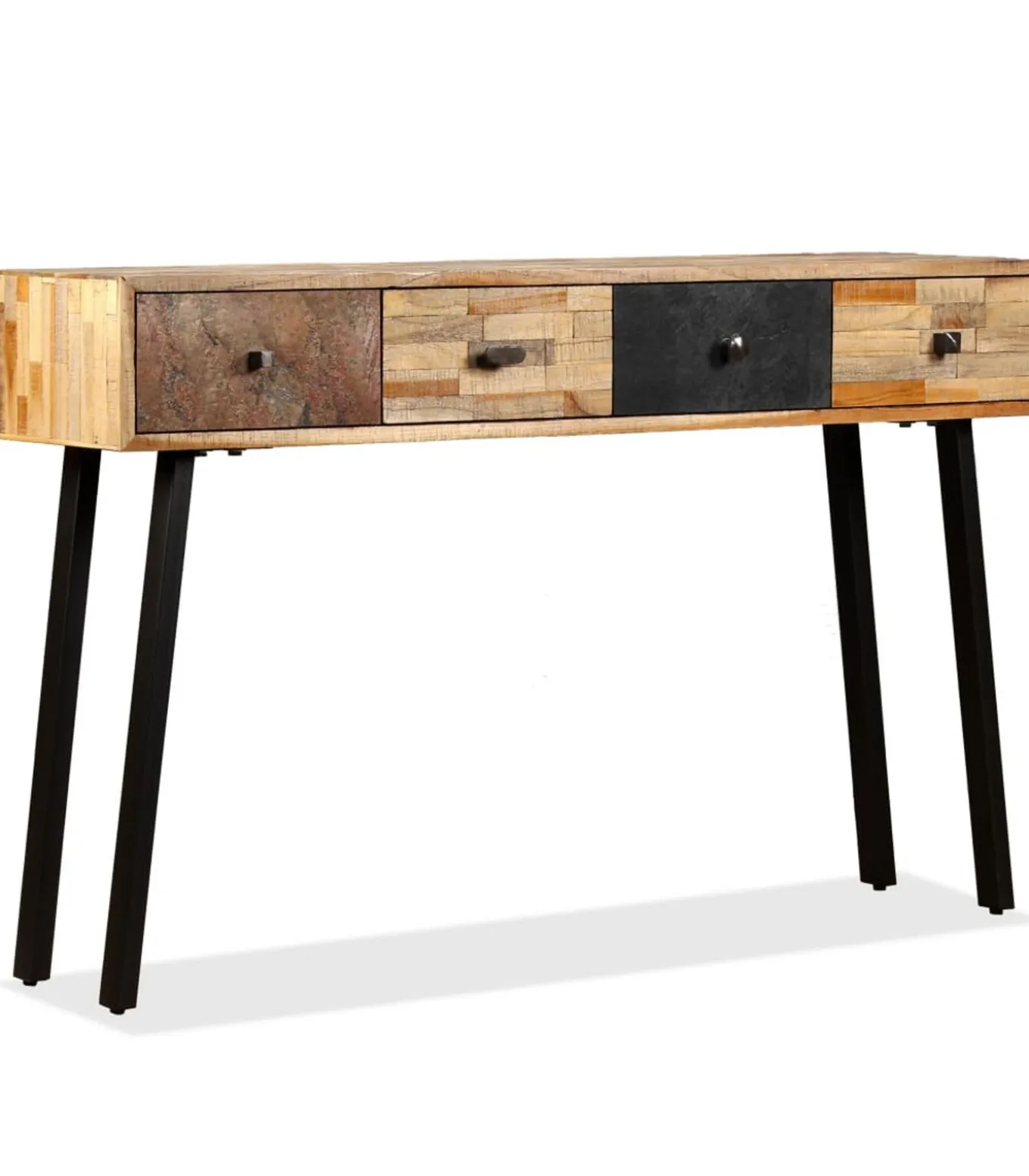 Wandtafel 120x30x76 cm massief gerecycled teakhout