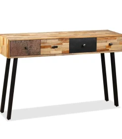 Wandtafel 120x30x76 cm massief gerecycled teakhout