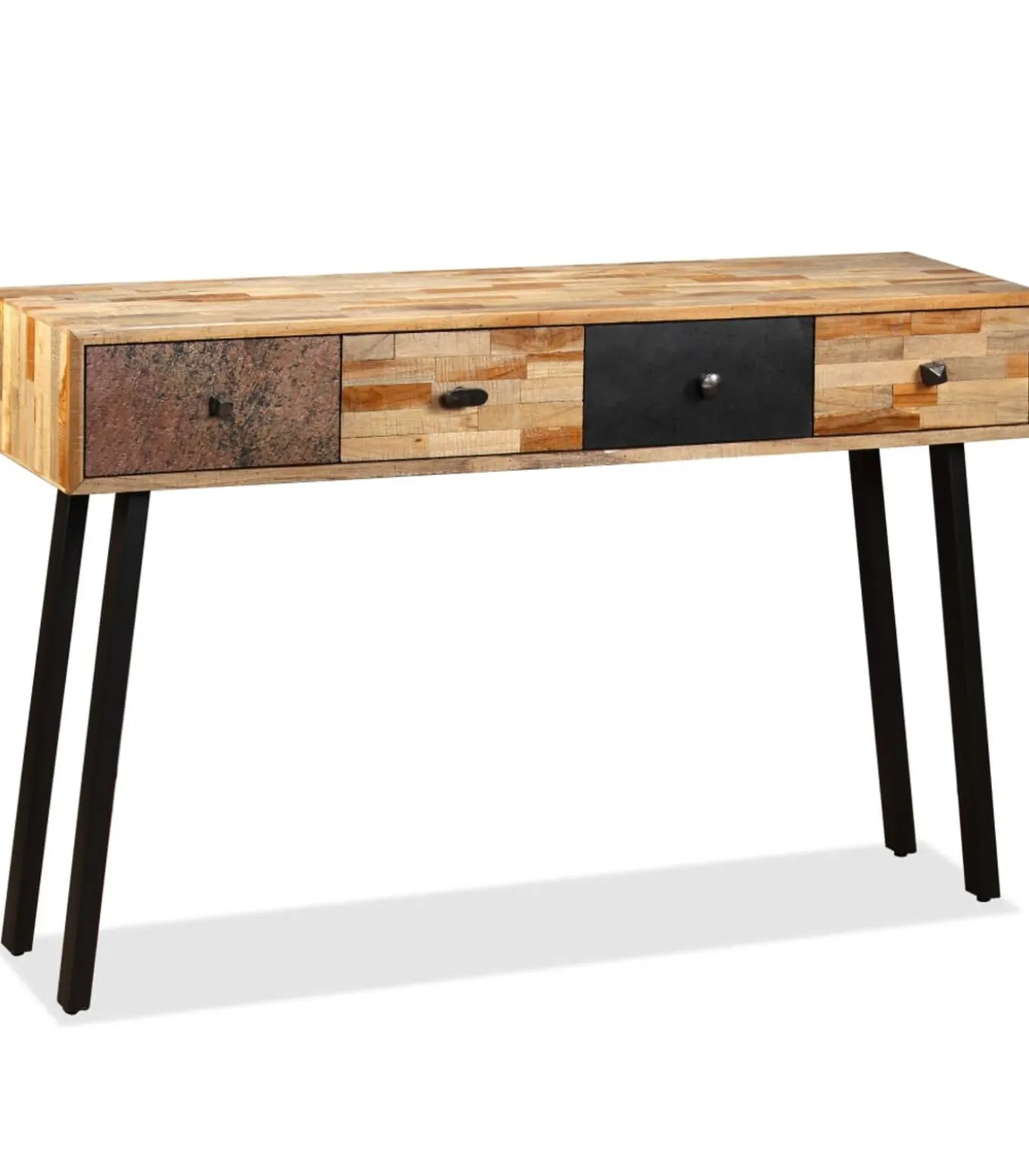 Wandtafel 120x30x76 cm massief gerecycled teakhout