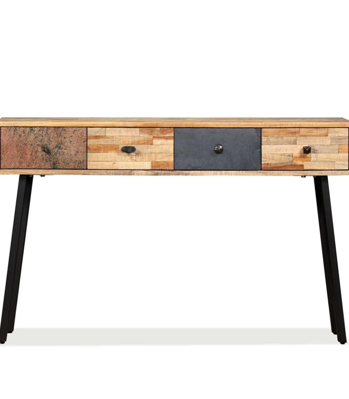 Wandtafel 120x30x76 cm massief gerecycled teakhout