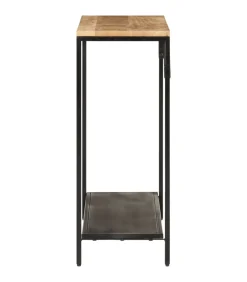 Wandtafel 90x30x75 cm massief ruw mangohout en ijzer