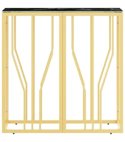 Wandtafel 70x30x70 cm roestvrij staal en glas goudkleurig