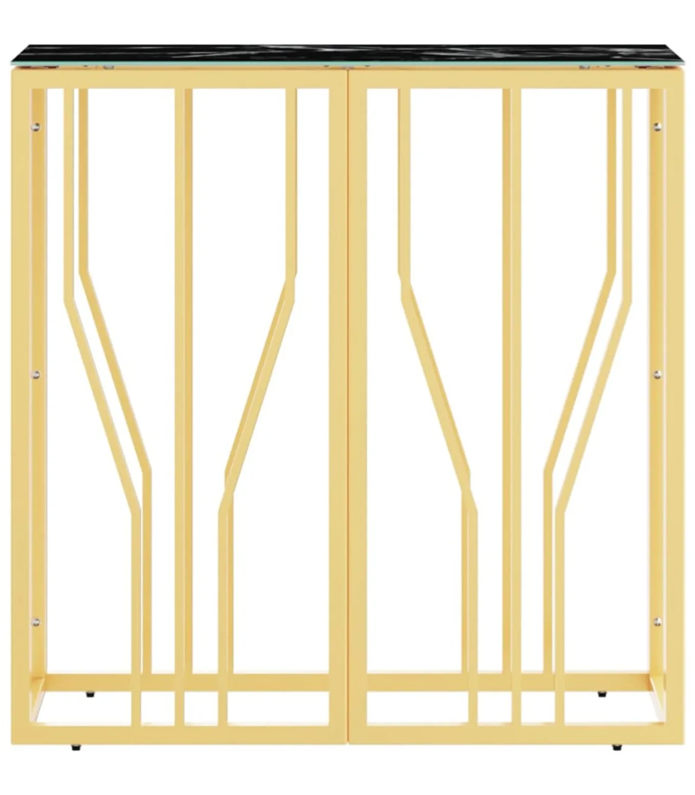Wandtafel 70x30x70 cm roestvrij staal en glas goudkleurig