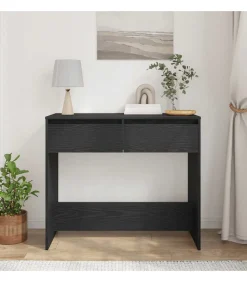 Wandtafel 89x41x76,5 cm spaanplaat zwart eikenkleurig