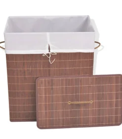 Wasmand rechthoekig bamboe bruin