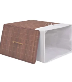 Wasmand rechthoekig bamboe bruin