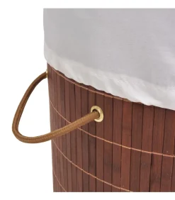Wasmand rond bamboe bruin