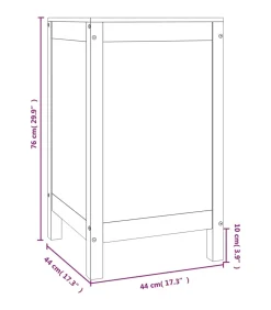 Wasmand 44x44x76 cm massief grenenhout