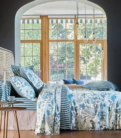 WATER GARDEN Bleu - Hoeslaken Satijn katoen