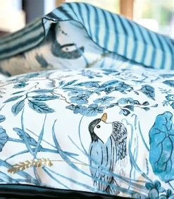 WATER GARDEN Bleu - Kussensloop Satijn katoen