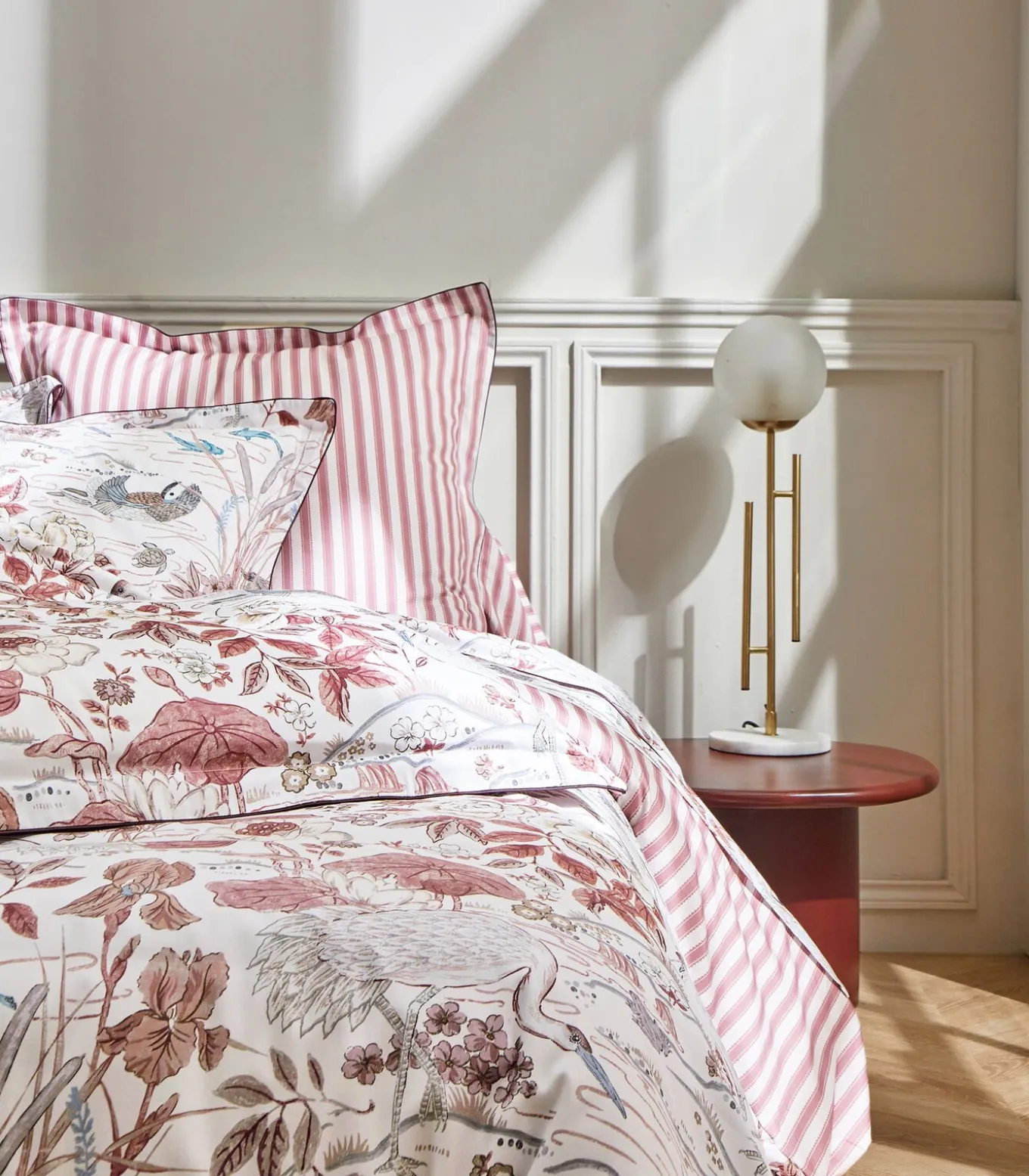 WATER GARDEN Rose - Kussensloop Satijn katoen