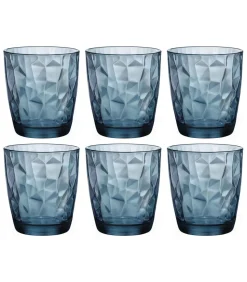Waterglazen Diamond - Blauw - 390 ml - 6 stuks