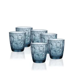 Waterglazen Diamond - Blauw - 390 ml - 6 stuks