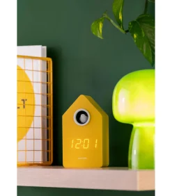 Wekker Cuckoo Led - Geel - 9x9x15.8cm