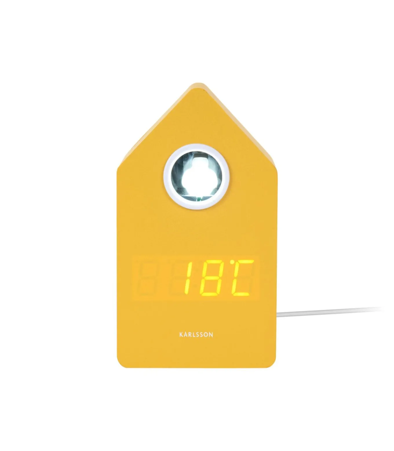 Wekker Cuckoo Led - Geel - 9x9x15.8cm