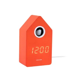 Wekker Cuckoo Led - Oranje - 9x9x15.8cm