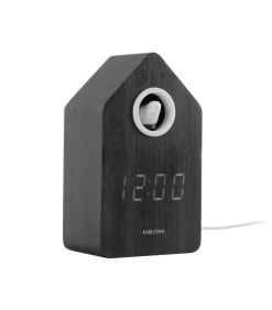 Wekker Cuckoo Led - Zwart hout - 6x9x15.3cm