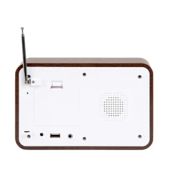 Wekker Fm Radio - Donker hout - 19.2x6.6x12.5cm
