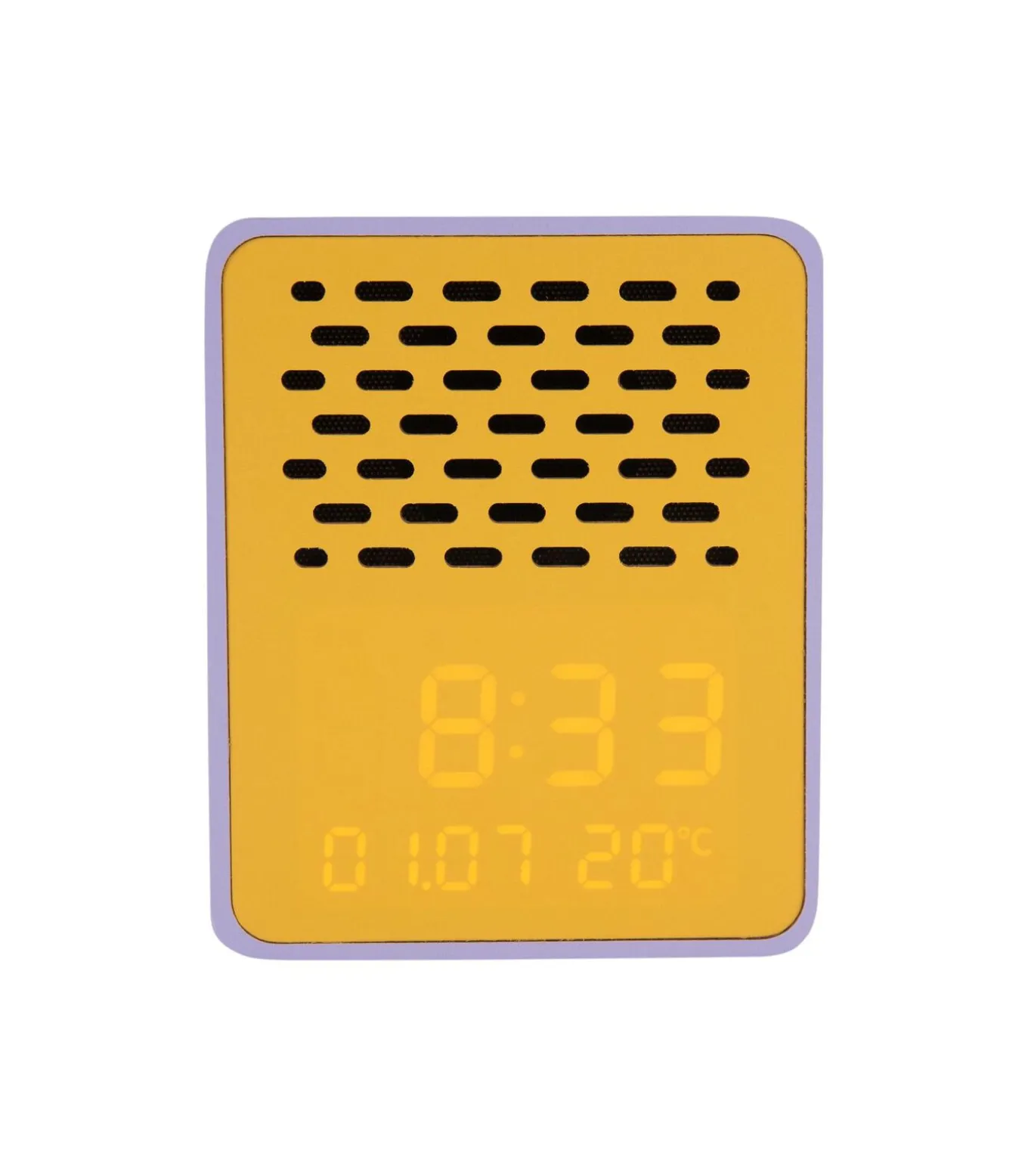 Wekker Funky Vibes - Matpaars - 9.5x6.5x11.5cm