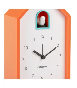 Wekker Modern Cuckoo - Helderoranje - 6x12x20cm