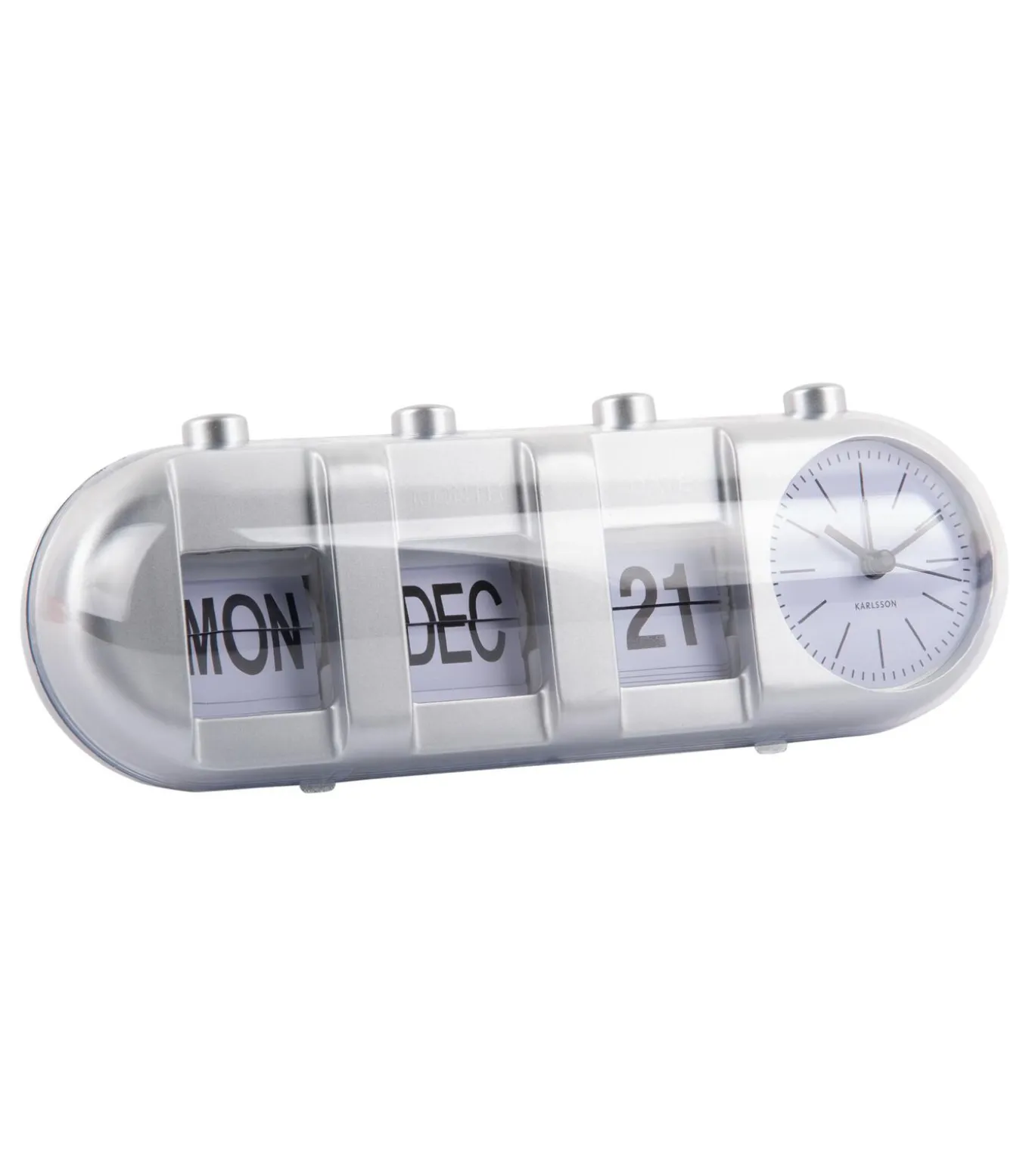 Wekker Retro Tube - Zilver - 9x26x9.3cm