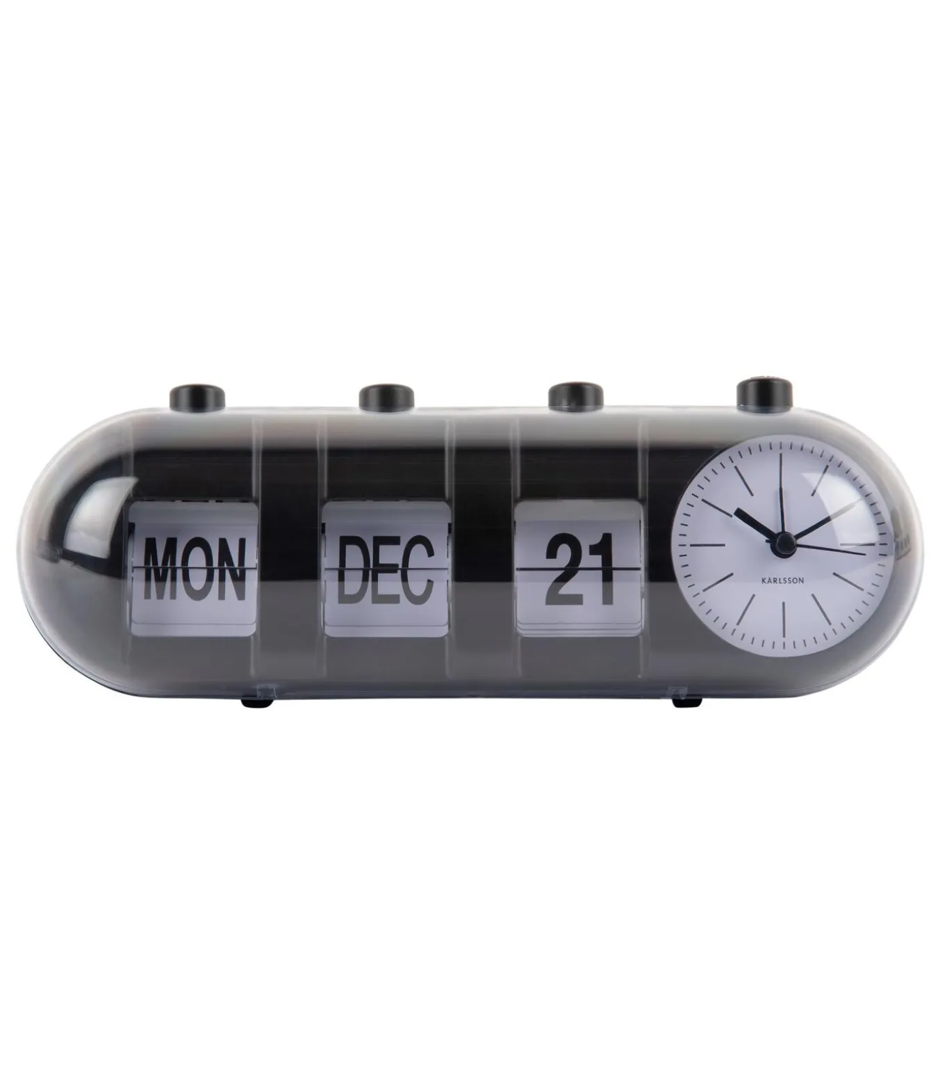 Wekker Retro Tube - Zwart - 9x26x9.3cm