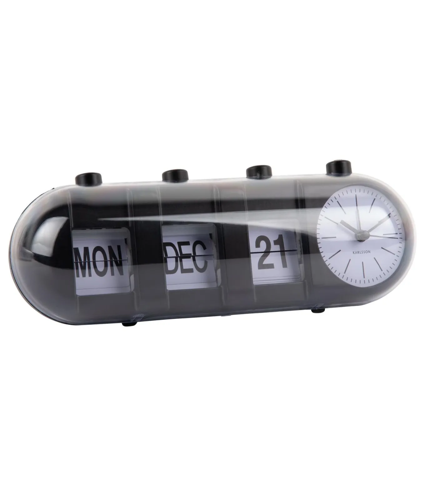 Wekker Retro Tube - Zwart - 9x26x9.3cm