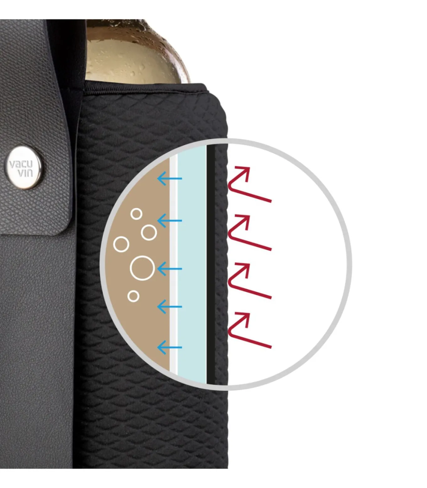 Wijnkoeler met hengsel - Flexible Cooler - Sleeve - Artico Zwart