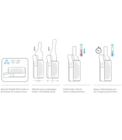 Wijnkoeler met hengsel - Flexible Cooler - Sleeve - Artico Zwart