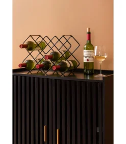Wijnrek Diamonds - Zwart - 40,5x15,5x27,5cm