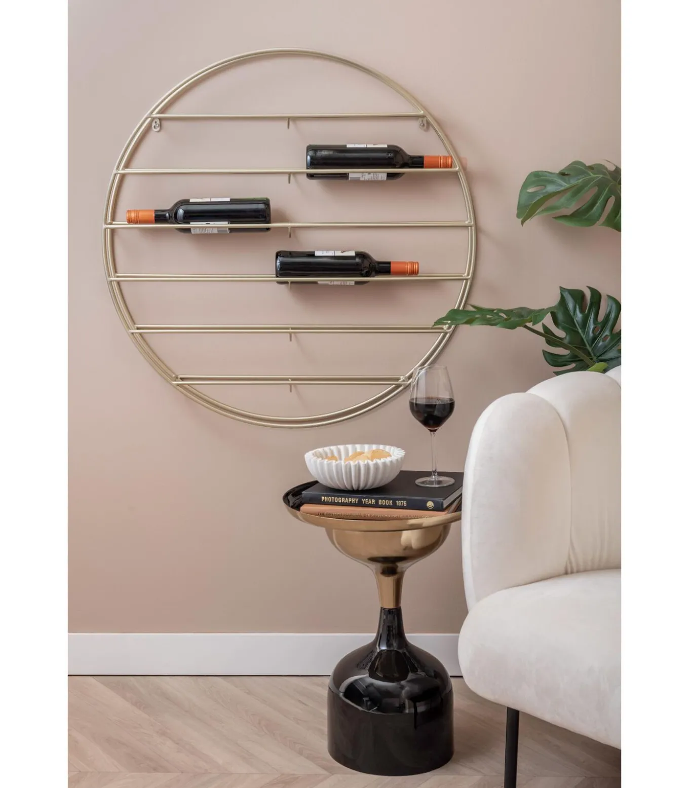 Wijnrek Redondo - Lichtgoud - 80x9x80cm