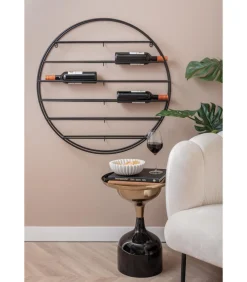 Wijnrek Redondo - Zwart - 80x9x80cm