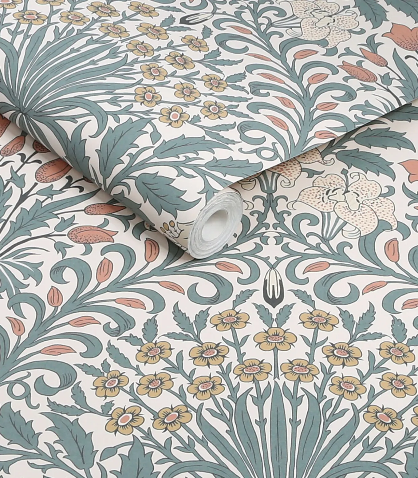 William Morris at Home Vliesbehang - Garden Dusty Blue - 1000x52