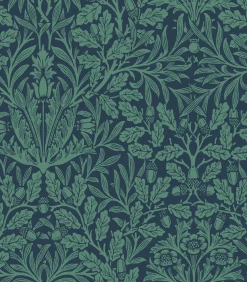 William Morris at Home Vliesbehang - Acorn Heritage Blue - 1000x52