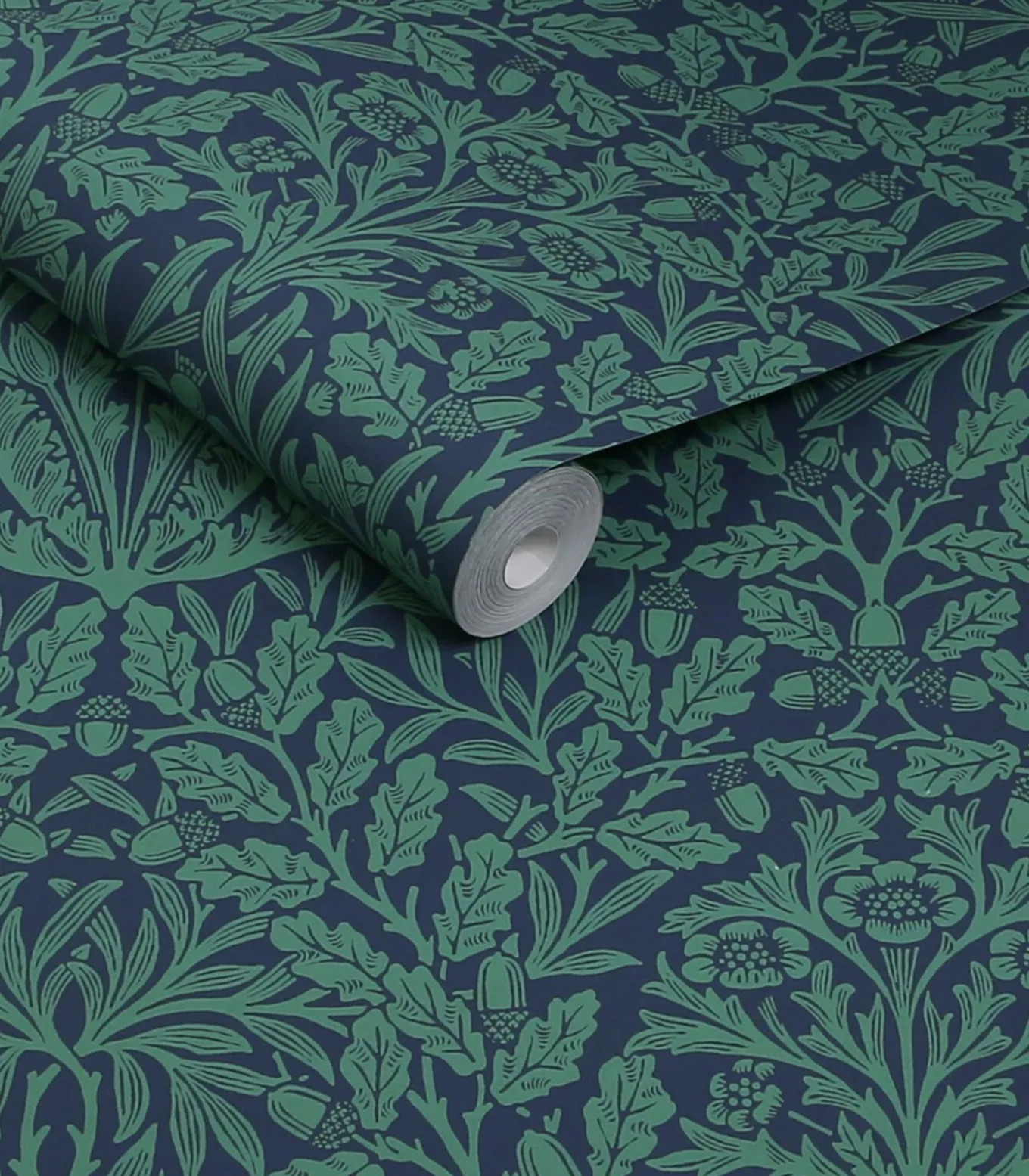 William Morris at Home Vliesbehang - Acorn Heritage Blue - 1000x52